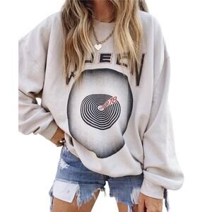 QUEEN 1978 Tour Oversized Distressed Crewneck Sweatshirt, Size 2XL